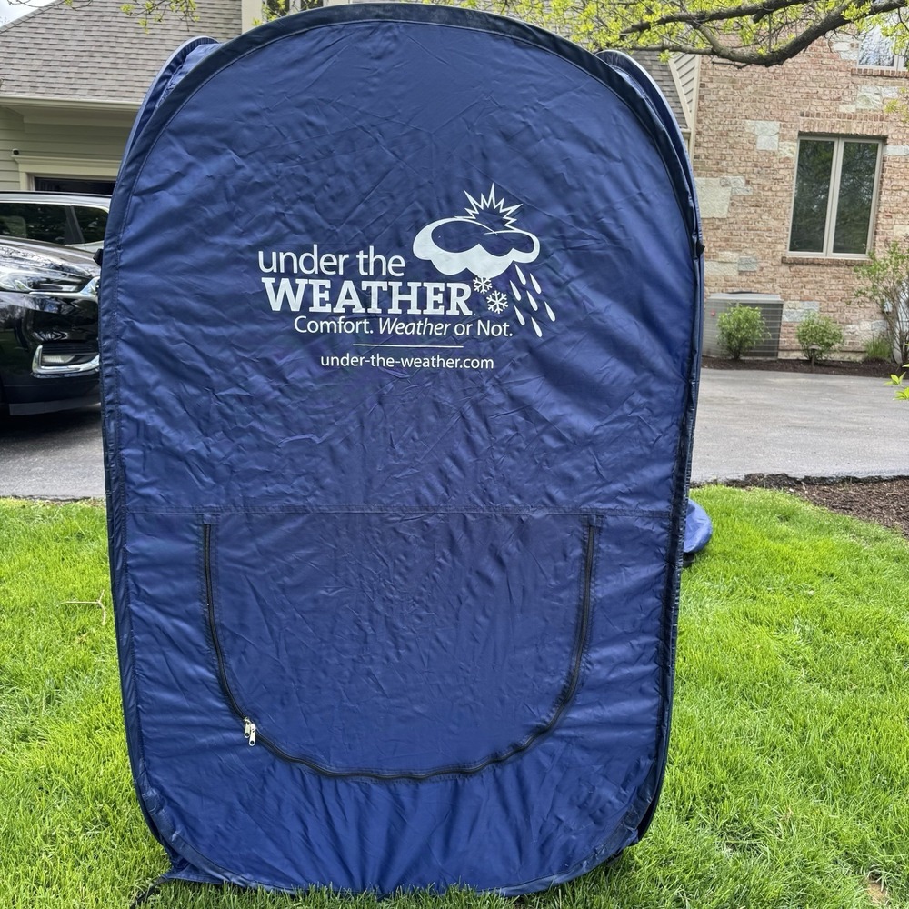 Under the Weather Navy Blue Personal Pop Up Pod Sports Tent 35.5x35.5x58 Shelter - Picture 5 of 7